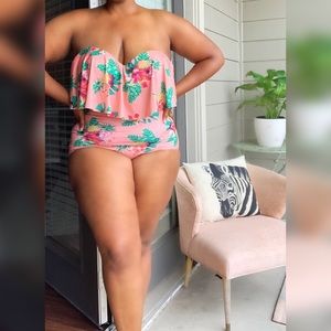 Just Fab two piece floral swim suit